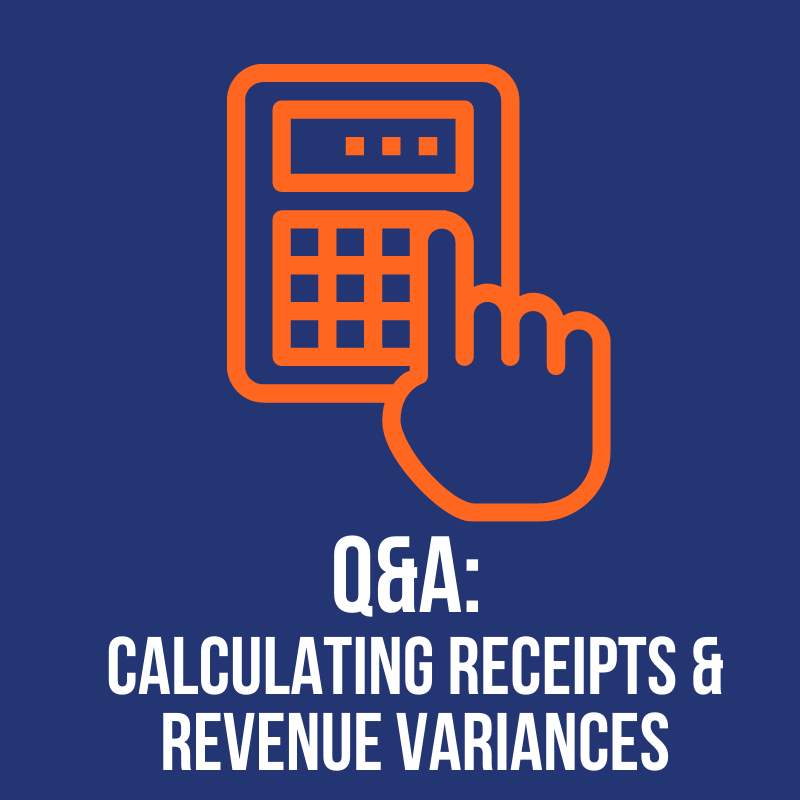 Q A Calculating Receipts Revenue Variances YPTC