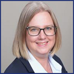 woman white white collar and glasses