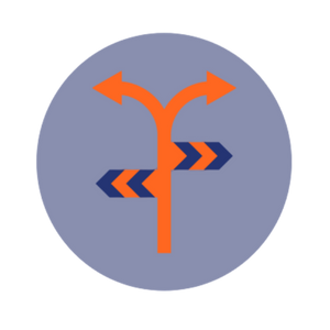 An image of two directional arrows representing the ongoing uncertainty around federal funding and government funding. YPTC is here to support nonprofits as they navigate the everchanging nonprofit funding landscape.