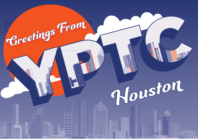 A Houston postcard in YPTC brand colors representing YPTC's expert nonprofit accounting and fractional CFO services for Houston, Texas nonprofit organizations