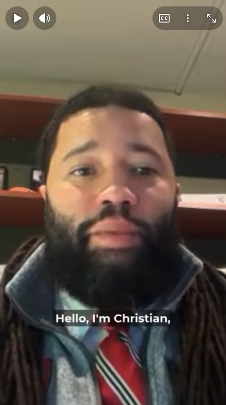 Screenshot of a client testimonial video