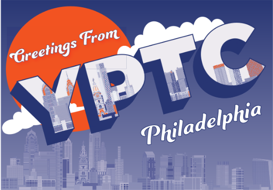 A postcard of Philadelphia in YPTC branding representing YPTC's expert nonprofit accounting and fractional CFO services for nonprofit organizations in Philadelphia and Delaware