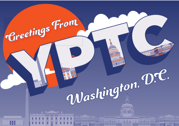 A postcard for Washington DC in YPTC branding representing YPTC's nonprofit accounting and fractional CFO services for Washington DC nonprofits